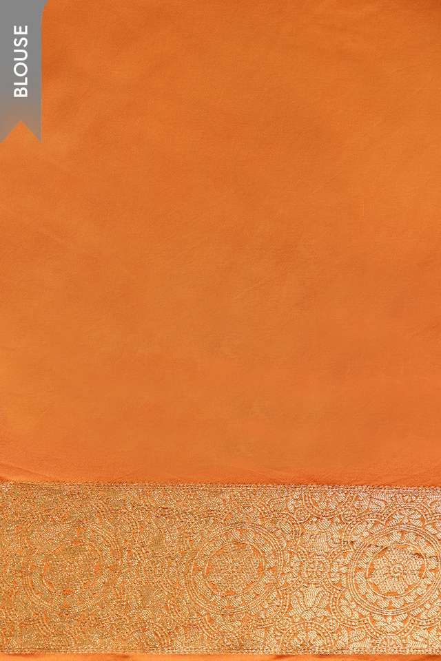 Light Orange Woven Viscose Satin Saree thumbnail image number null