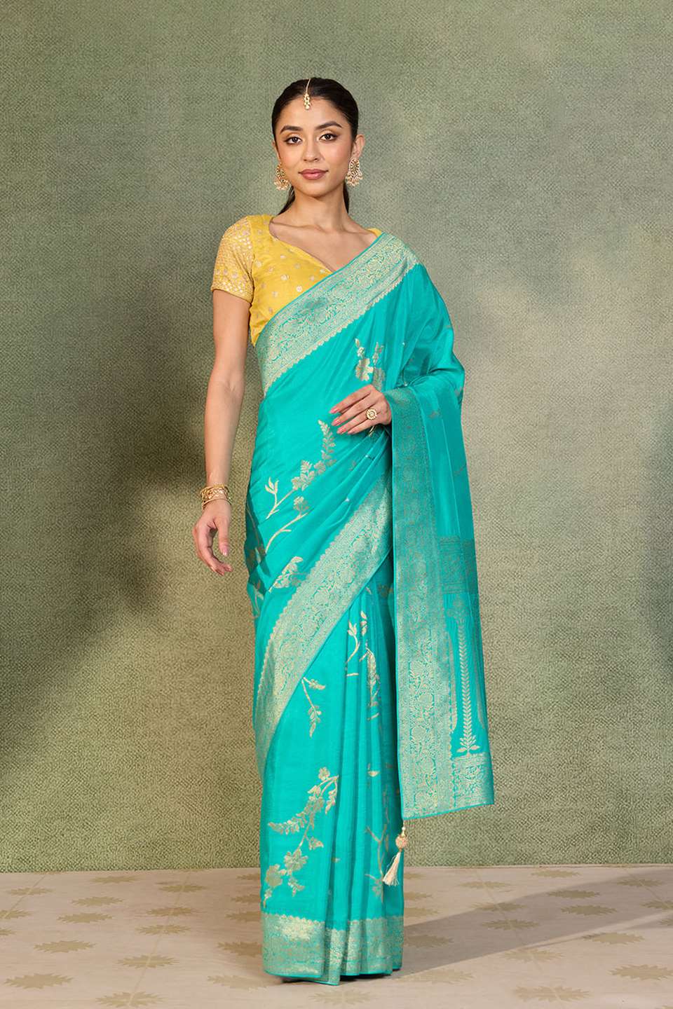 Blue Woven Pure Viscose Saree