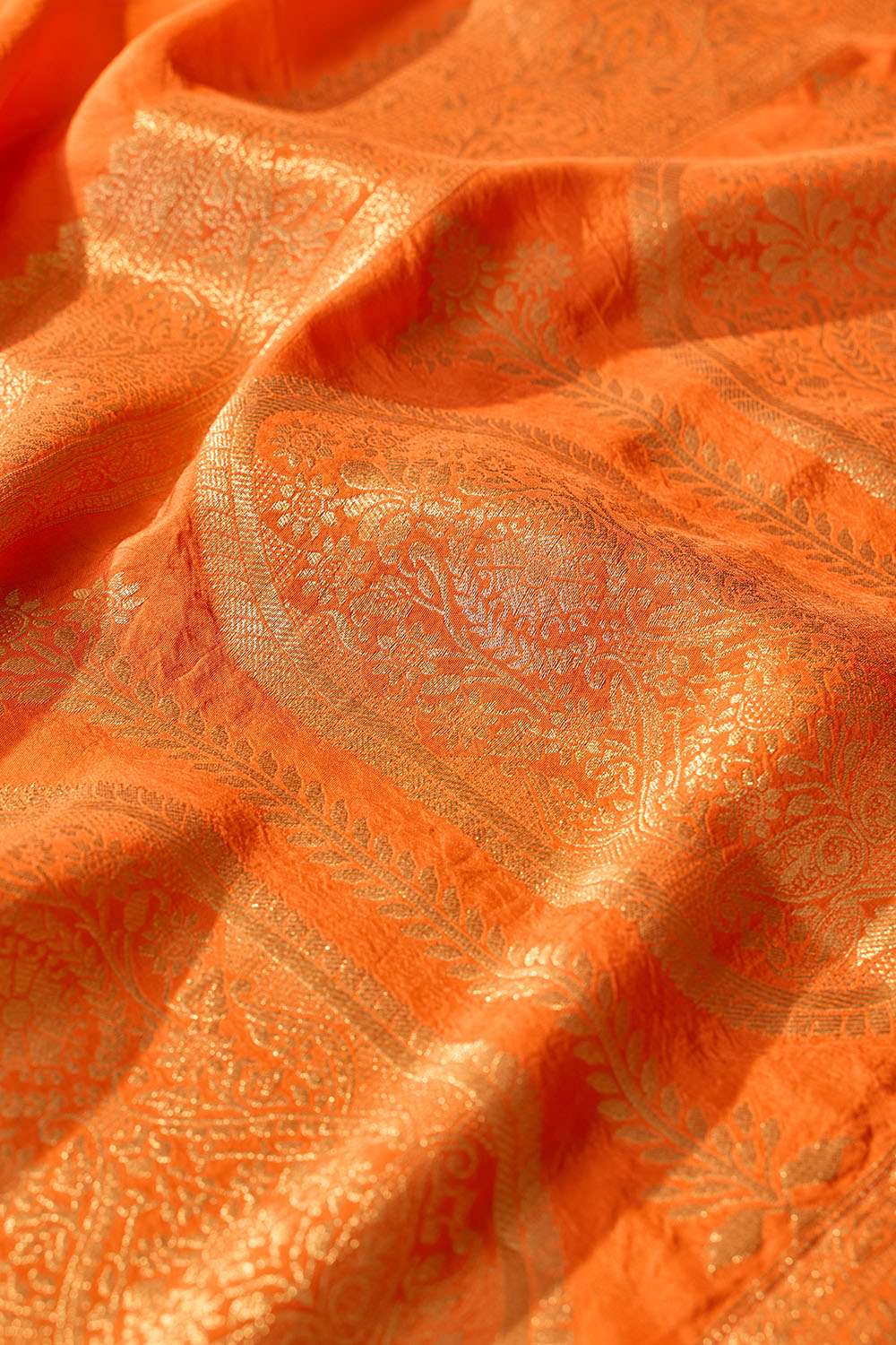 Orange Woven Pure Viscose Saree image number null