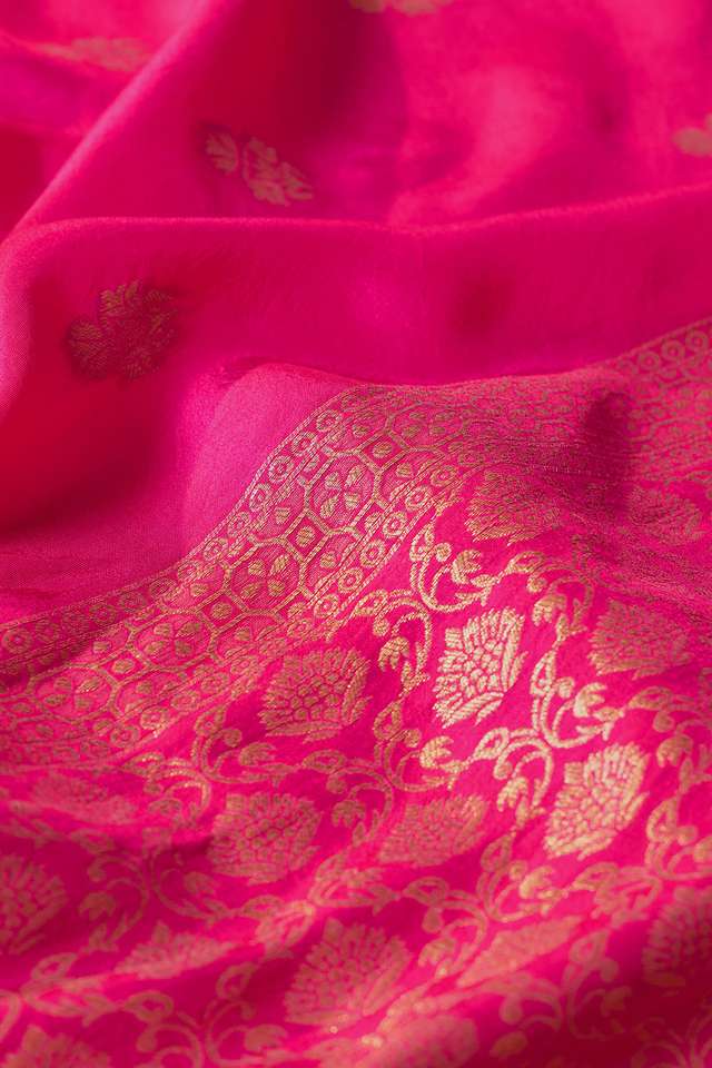 Pink Woven Pure Viscose Saree thumbnail image number null