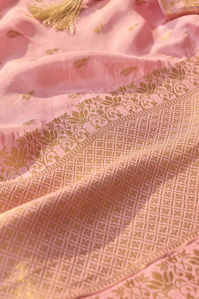 Pink Woven Pure Viscose Saree thumbnail image number null