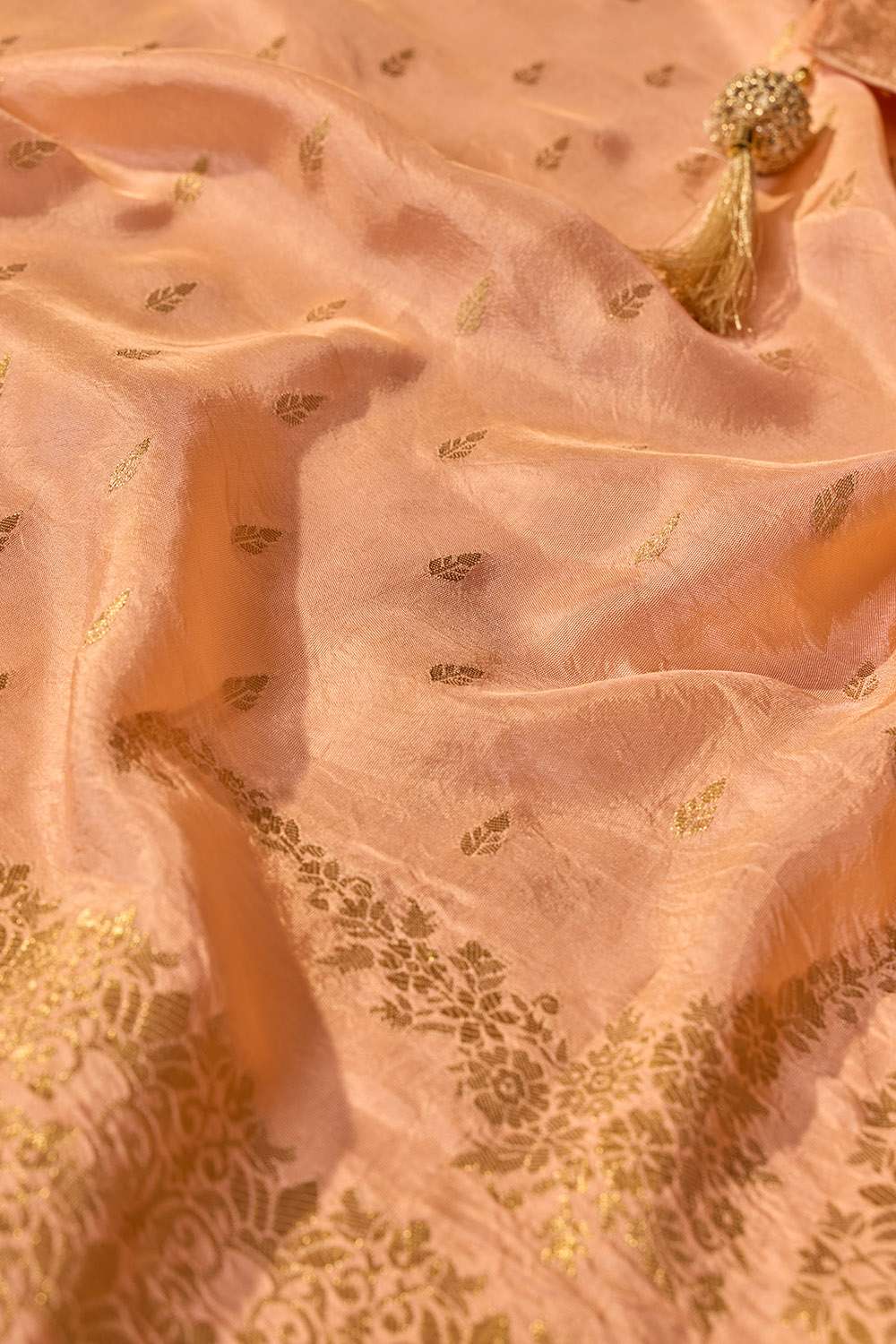 Light Orange Woven Pure Viscose Saree image number null