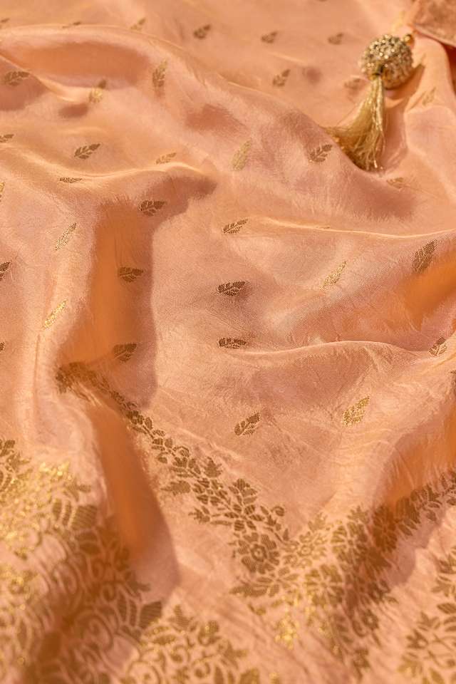 Light Orange Woven Pure Viscose Saree thumbnail image number null