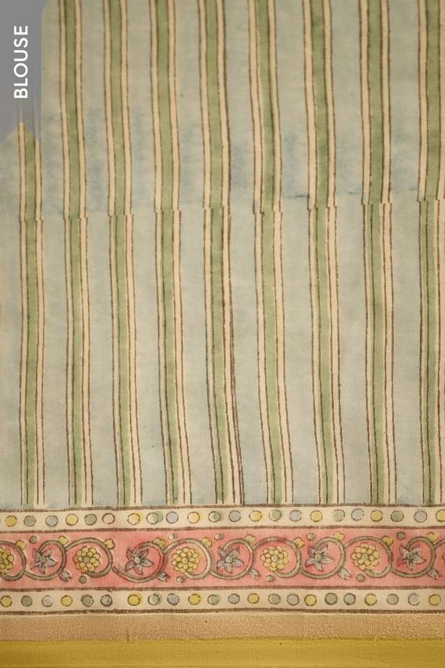 Yellow Rajasthan Pure Silk Cotton Printed Sanganeri Saree thumbnail image number null