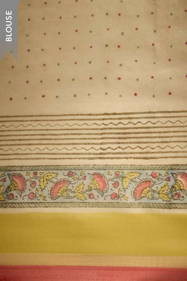 Light Blue Rajasthan Pure Silk Cotton Printed Sanganeri Saree thumbnail image number null