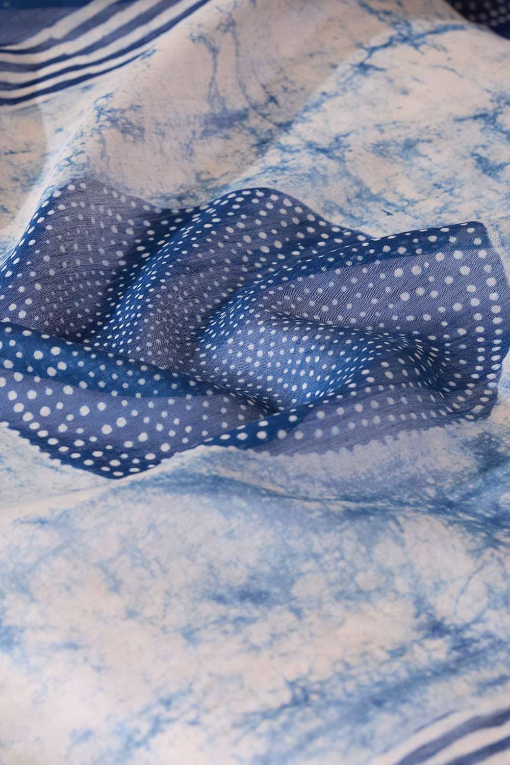 Blue Rajasthan Block Printed Pure Silk Cotton Saree image number null