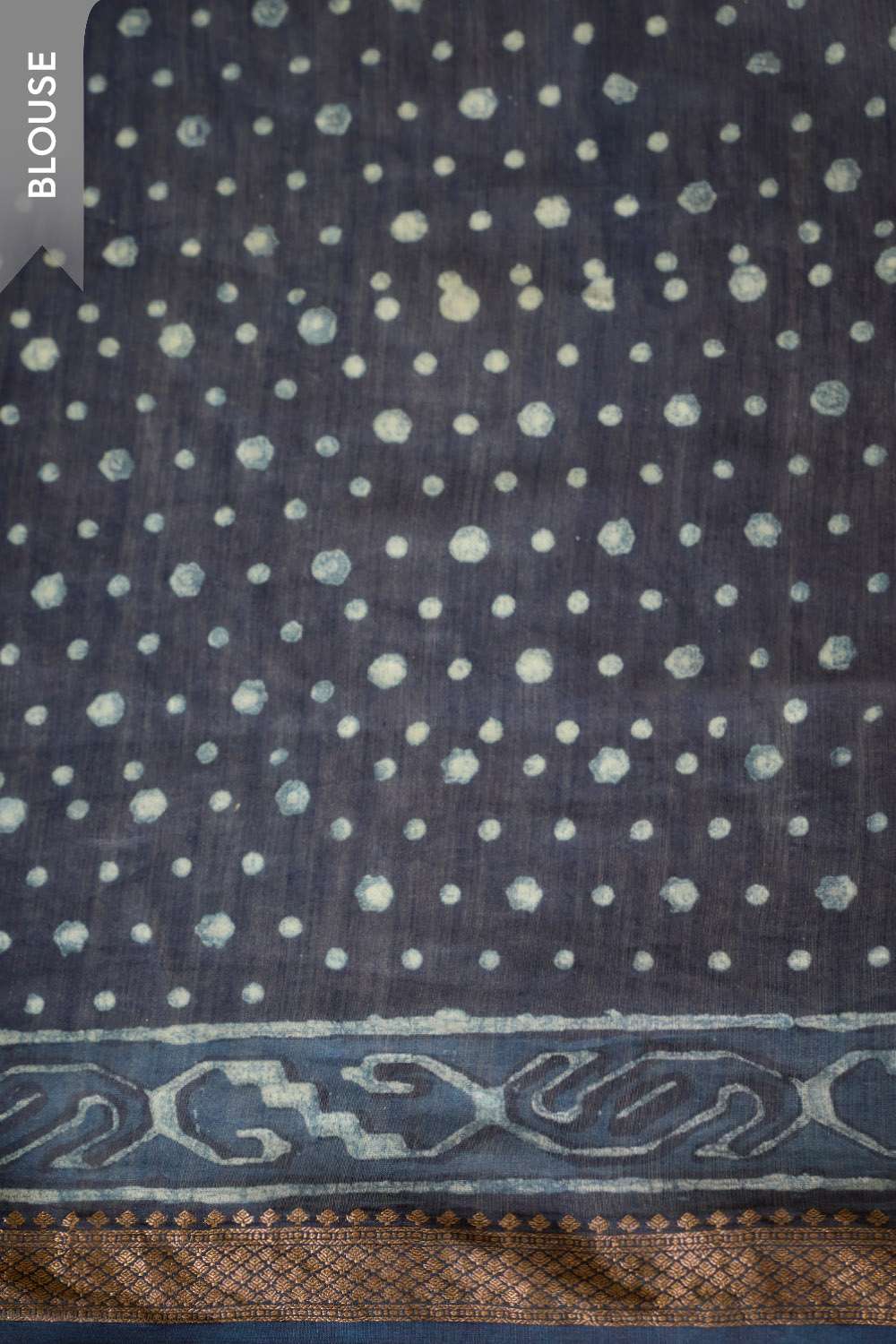 Blue Rajasthan Block Printed Pure Silk Cotton Saree image number null