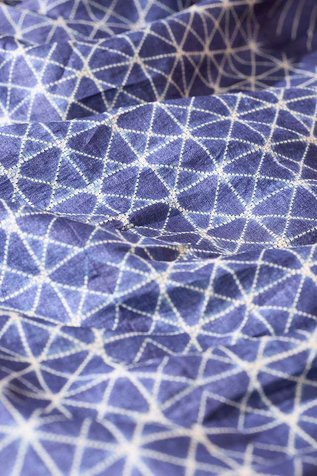 Blue Rajasthan Pure Tussar Silk Tie and Dye Shibori Saree thumbnail image number null