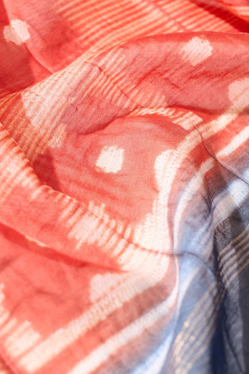 Dark Blue Tie & Dye Shibori Pure Silk Cotton Rajasthan Saree image number null