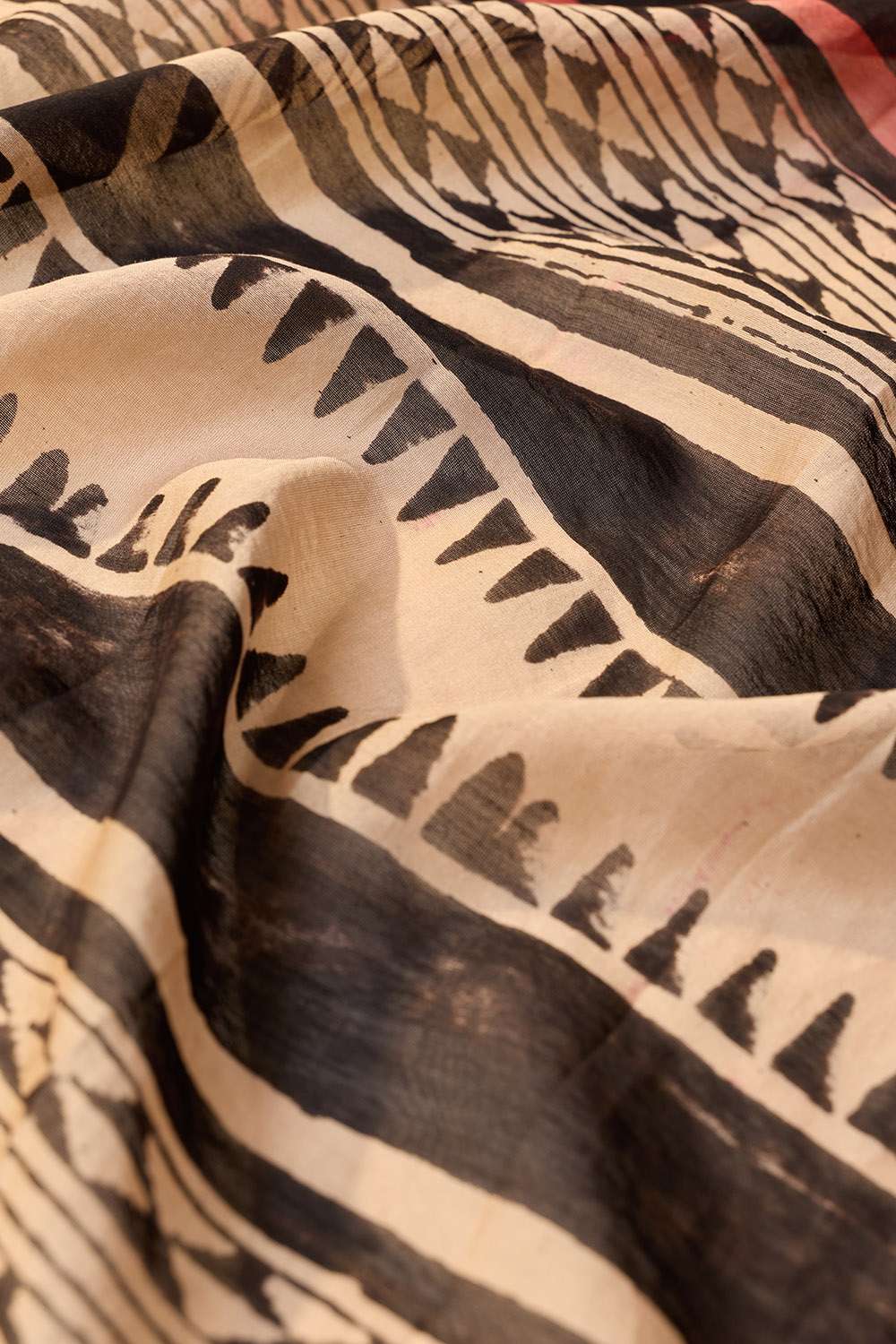 Dark Red Rajasthan Pure Silk Cotton Tie and Dye Shibori Saree image number null