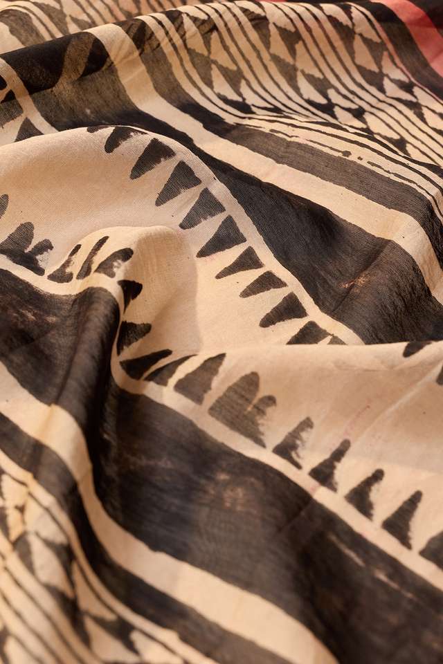Dark Red Rajasthan Pure Silk Cotton Tie and Dye Shibori Saree thumbnail image number null