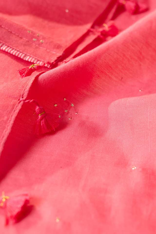 Pink Bengal Pure Silk Cotton Mukaish Embroidered Saree thumbnail image number null