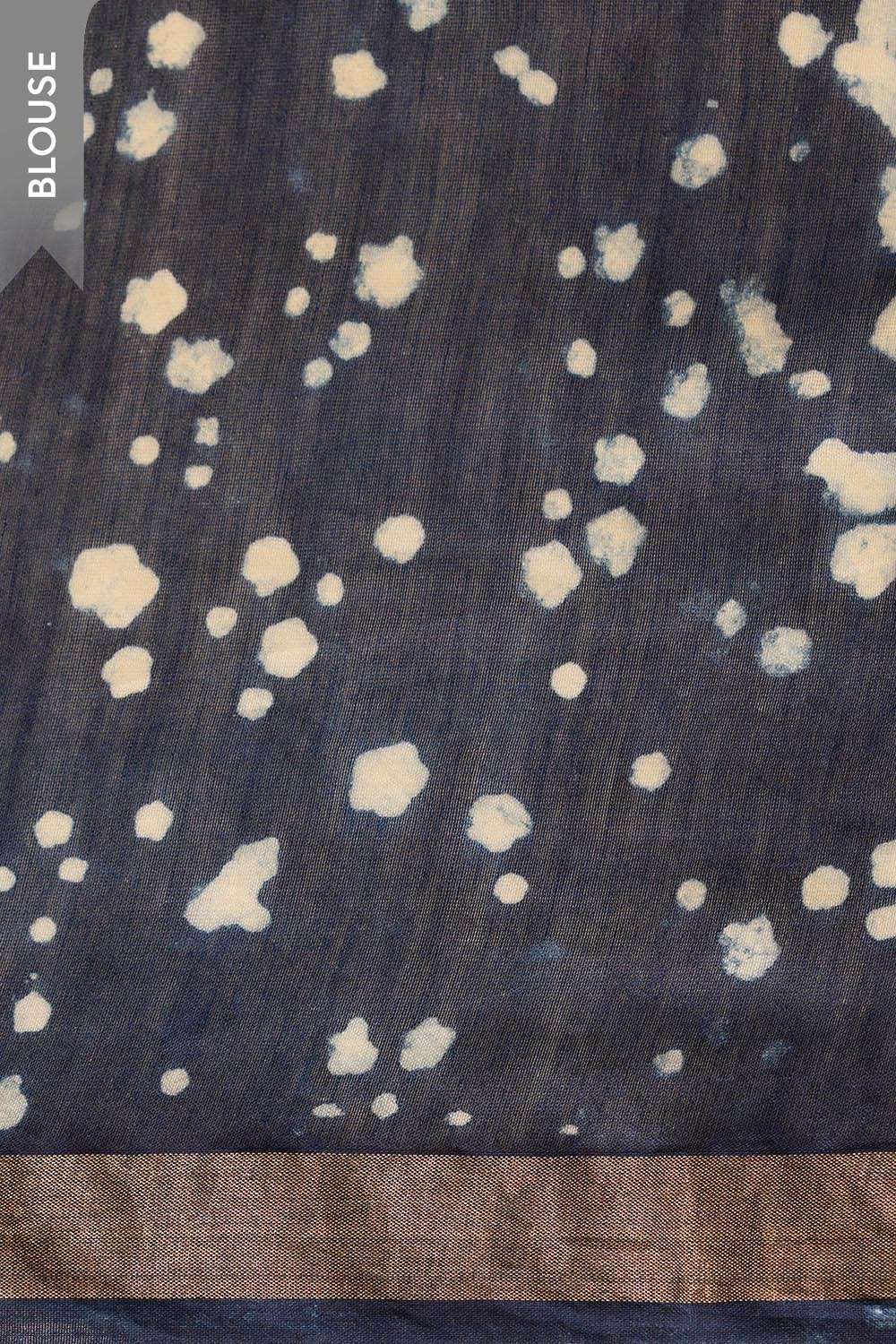 Blue Bagru Bagru Block Printed Pure Silk Cotton Saree image number null