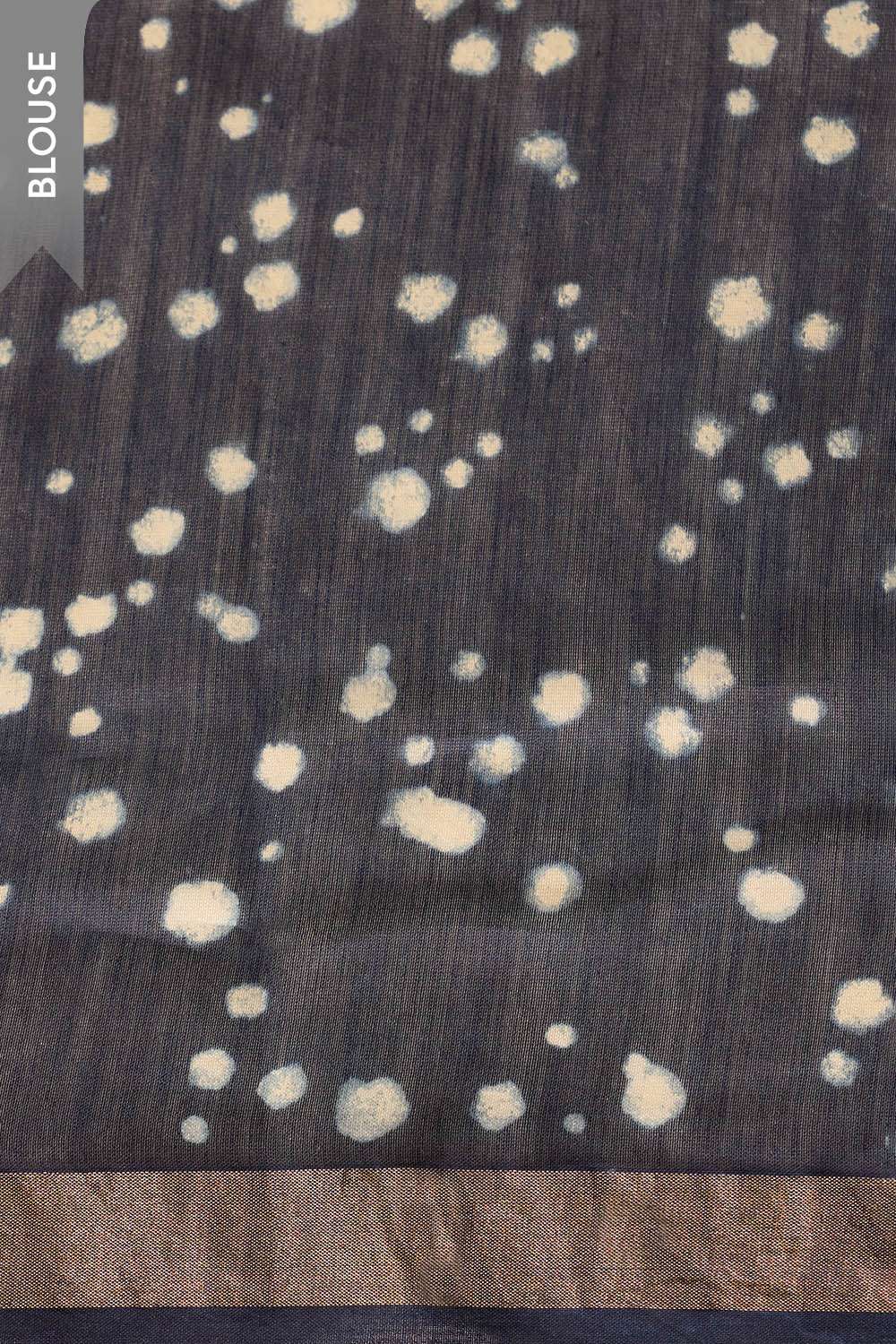 Blue Bagru Bagru Block Printed Pure Silk Cotton Saree image number null