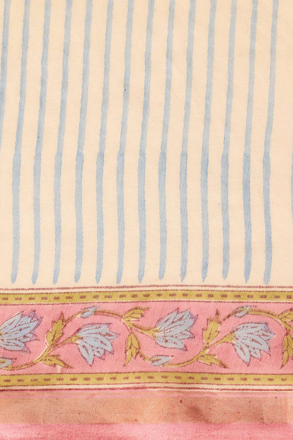 Pink Bagru Pure Silk Cotton Printed Sanganeri Saree image number null