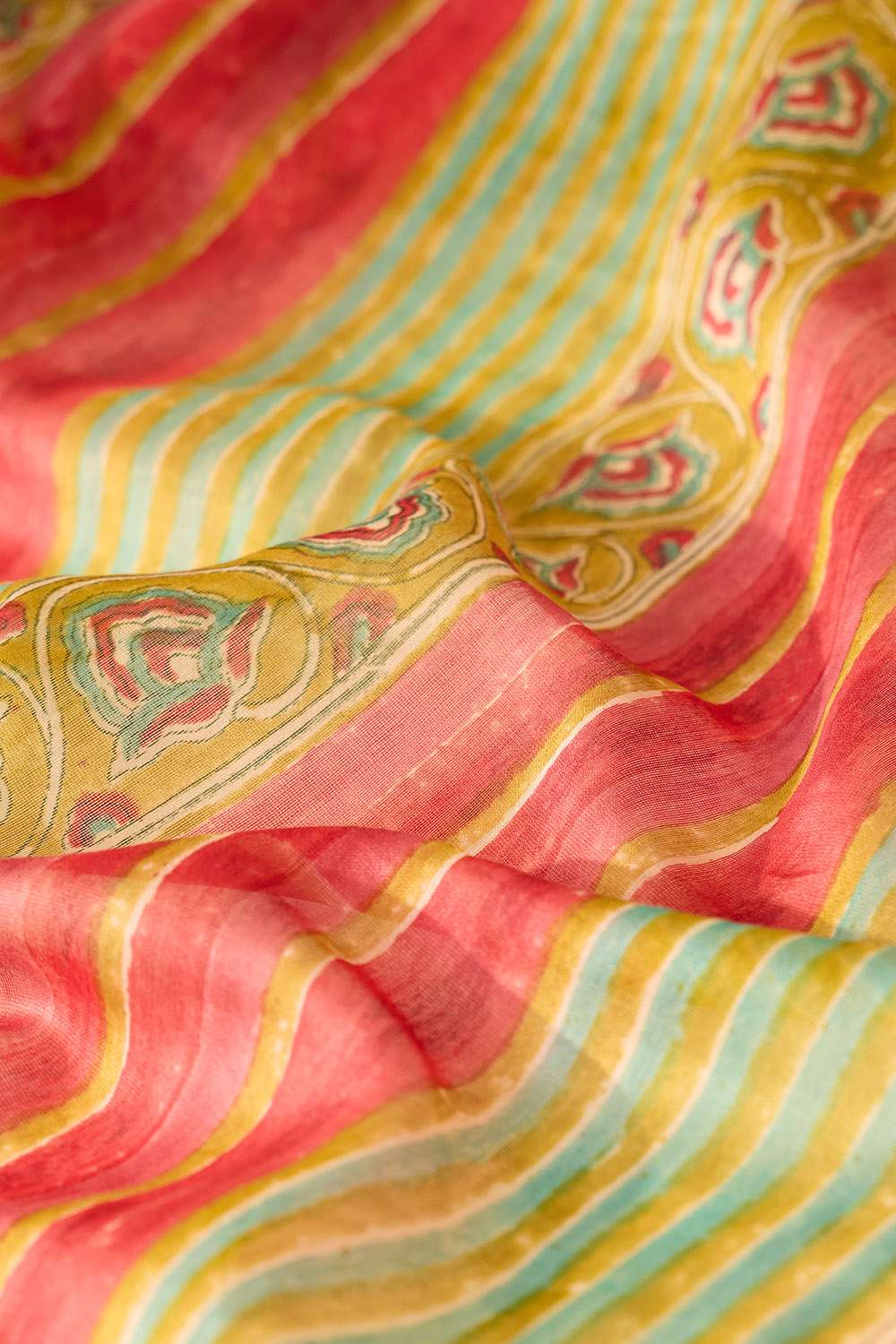 Green Rajasthan Pure Silk Cotton Printed Sanganeri Saree image number null
