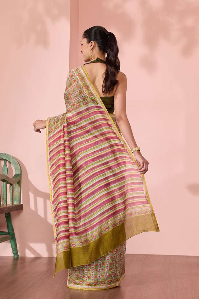 Green Rajasthan Pure Silk Cotton Printed Sanganeri Saree thumbnail image number null