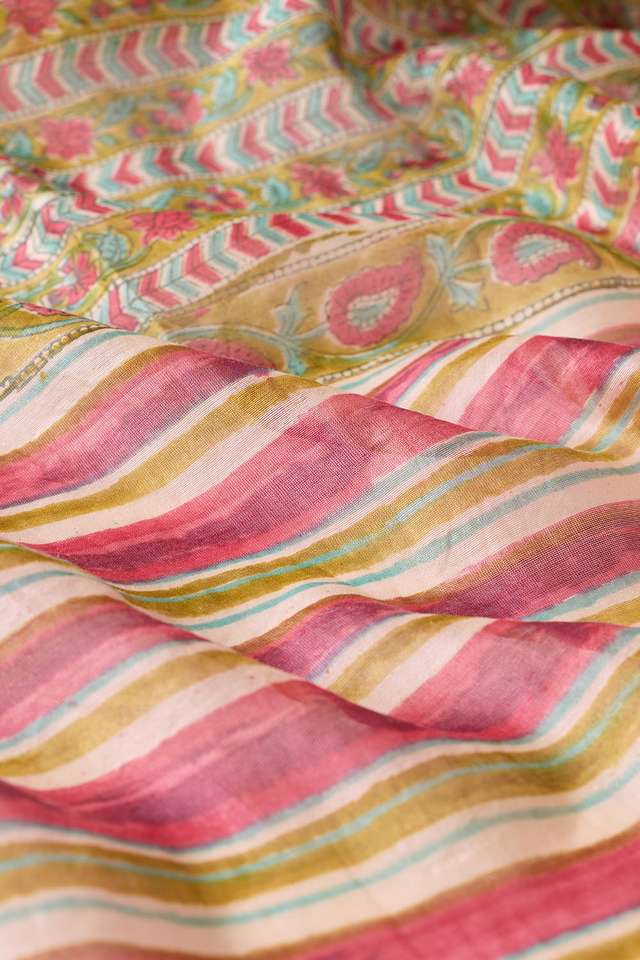 Green Rajasthan Pure Silk Cotton Printed Sanganeri Saree thumbnail image number null