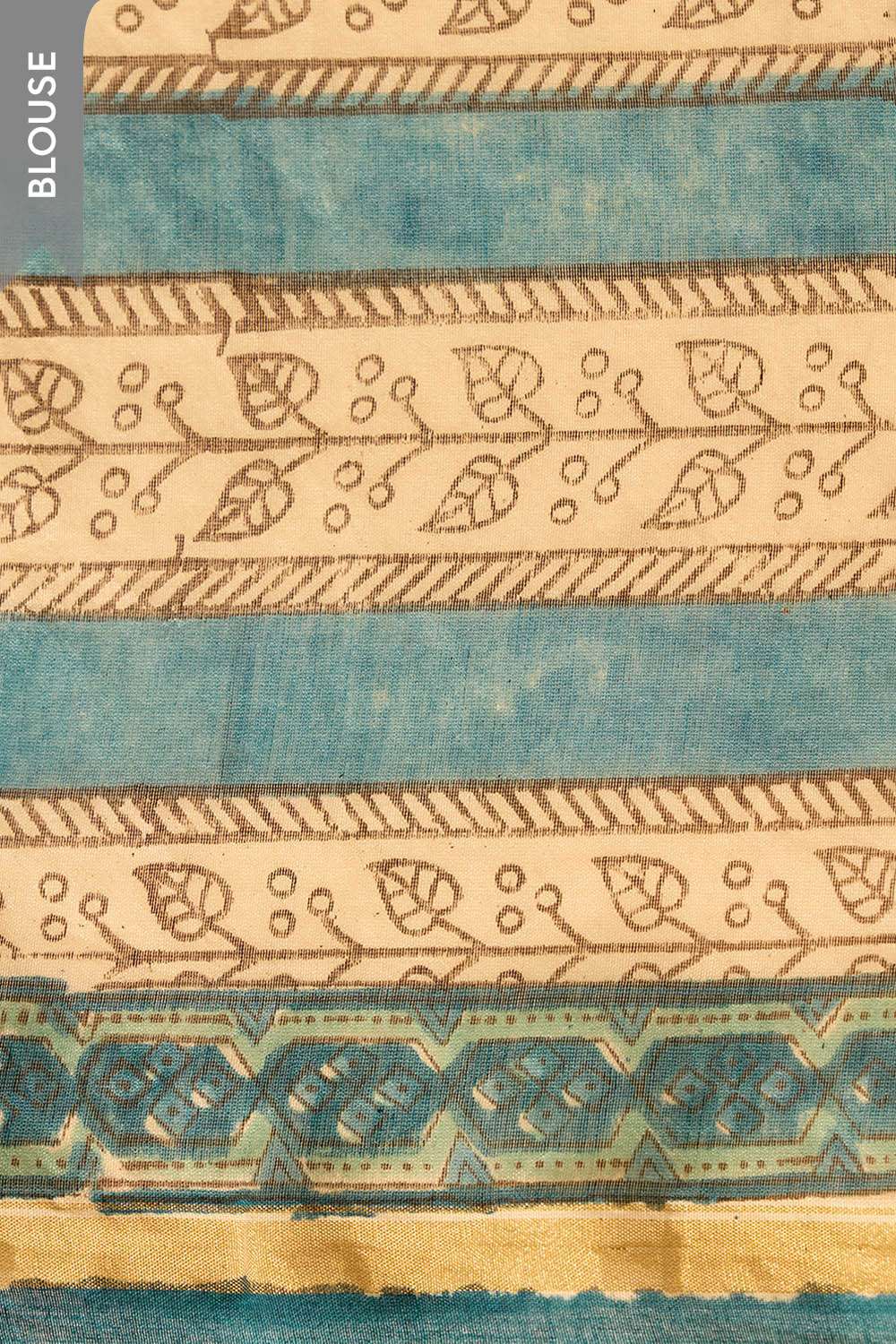 Blue Rajasthan Pure Silk Cotton Printed Sanganeri Saree image number null