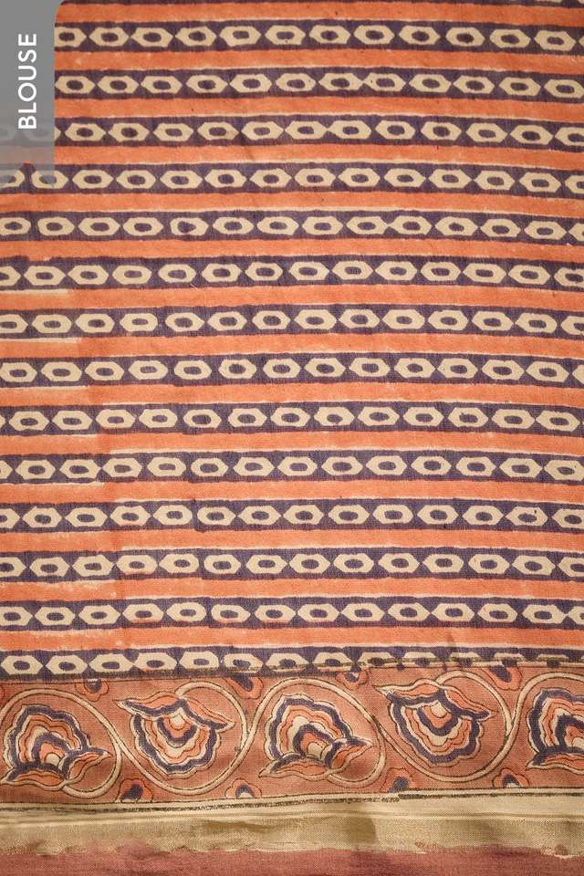 Brown Rajasthan Pure Silk Cotton Printed Sanganeri Saree thumbnail image number null