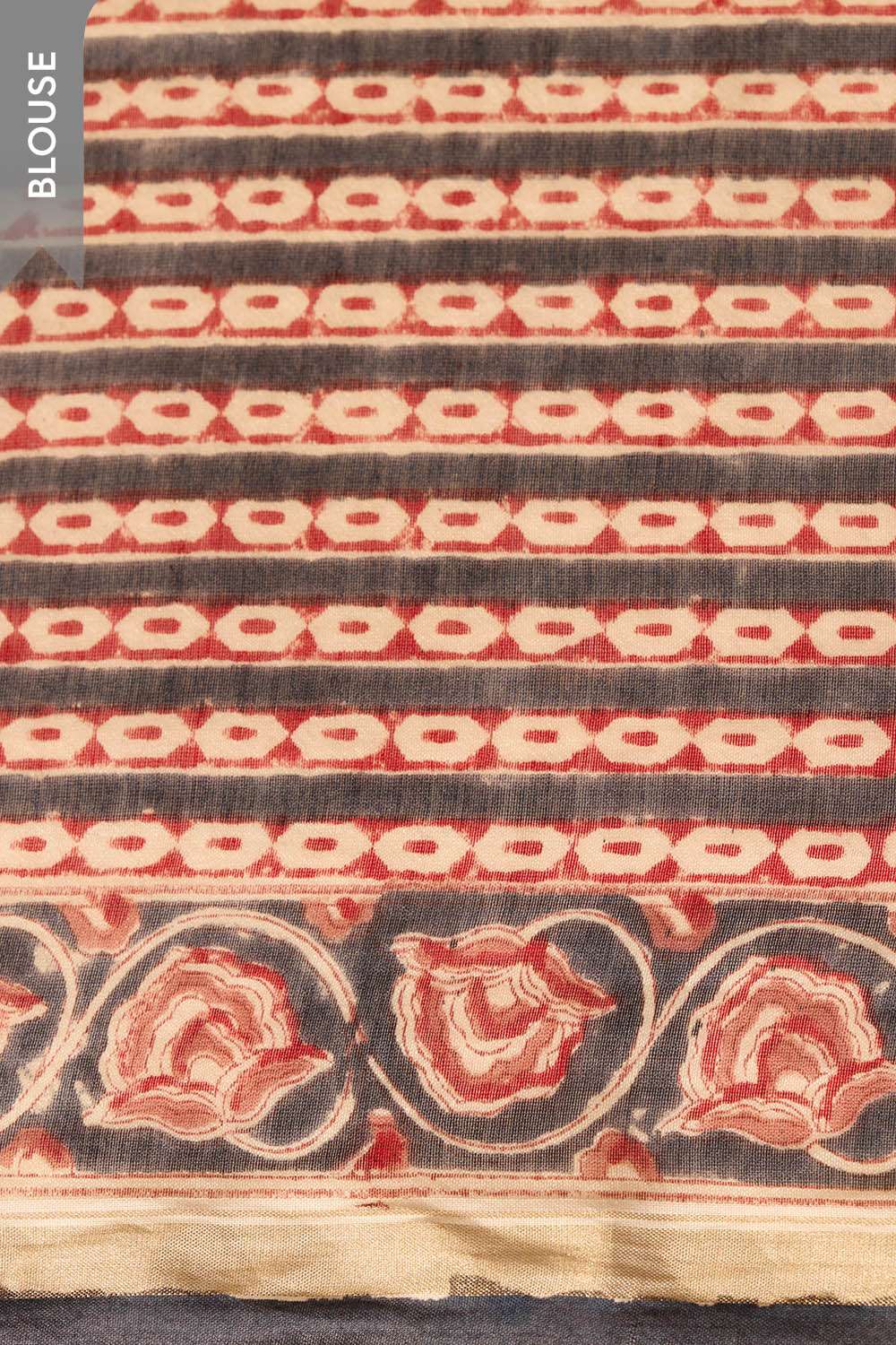 Dark Blue Rajasthan Pure Silk Cotton Printed Sanganeri Saree image number null