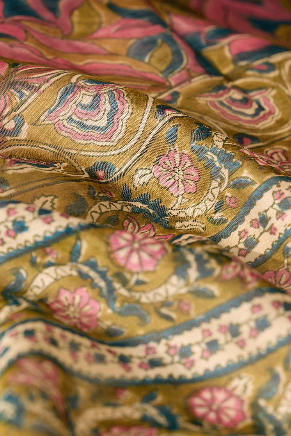 Pink Rajasthan Pure Silk Cotton Printed Sanganeri Saree image number null