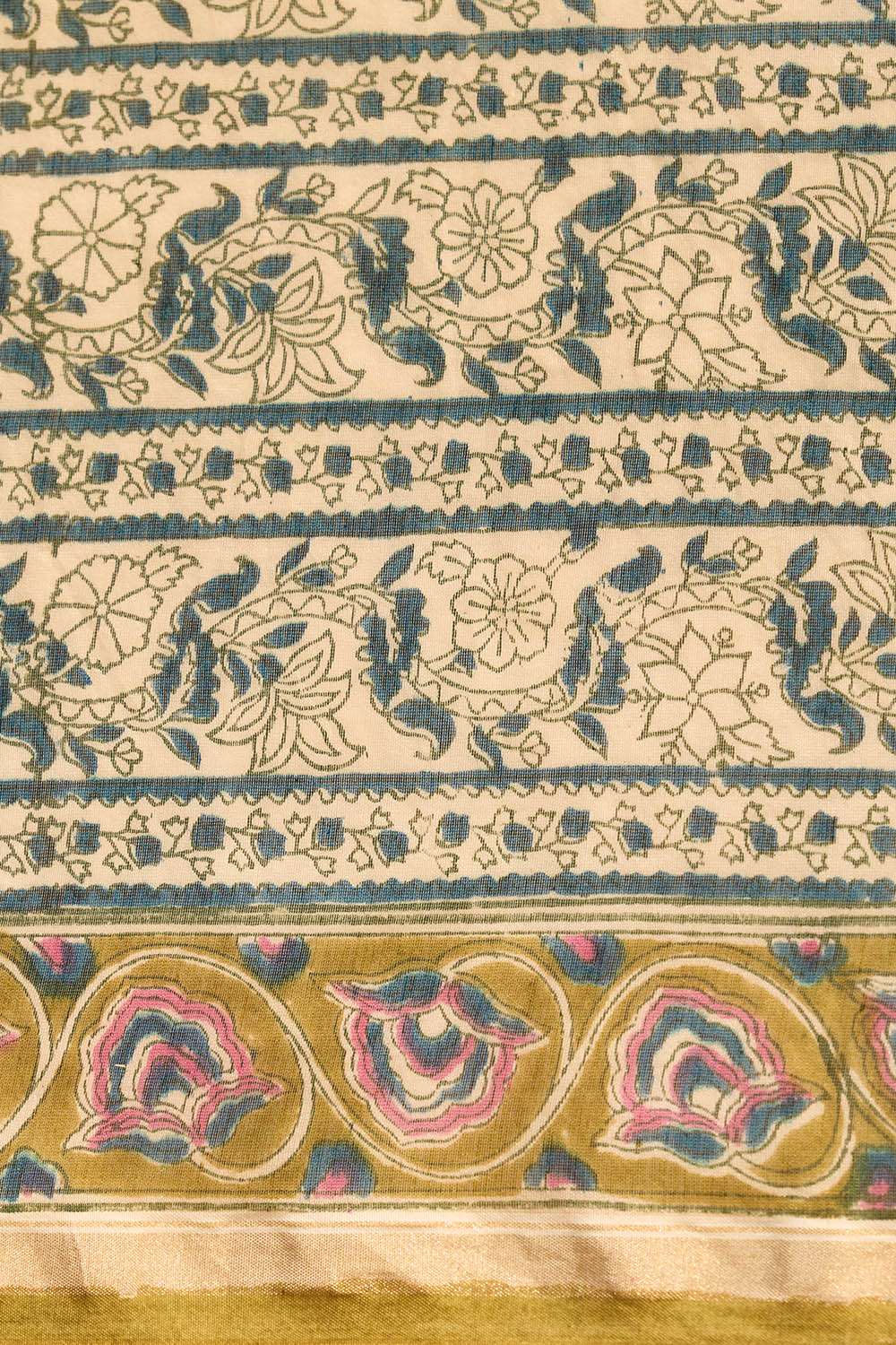 Pink Rajasthan Pure Silk Cotton Printed Sanganeri Saree image number null