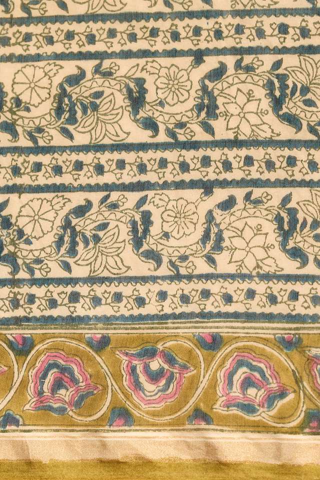 Pink Rajasthan Pure Silk Cotton Printed Sanganeri Saree thumbnail image number null