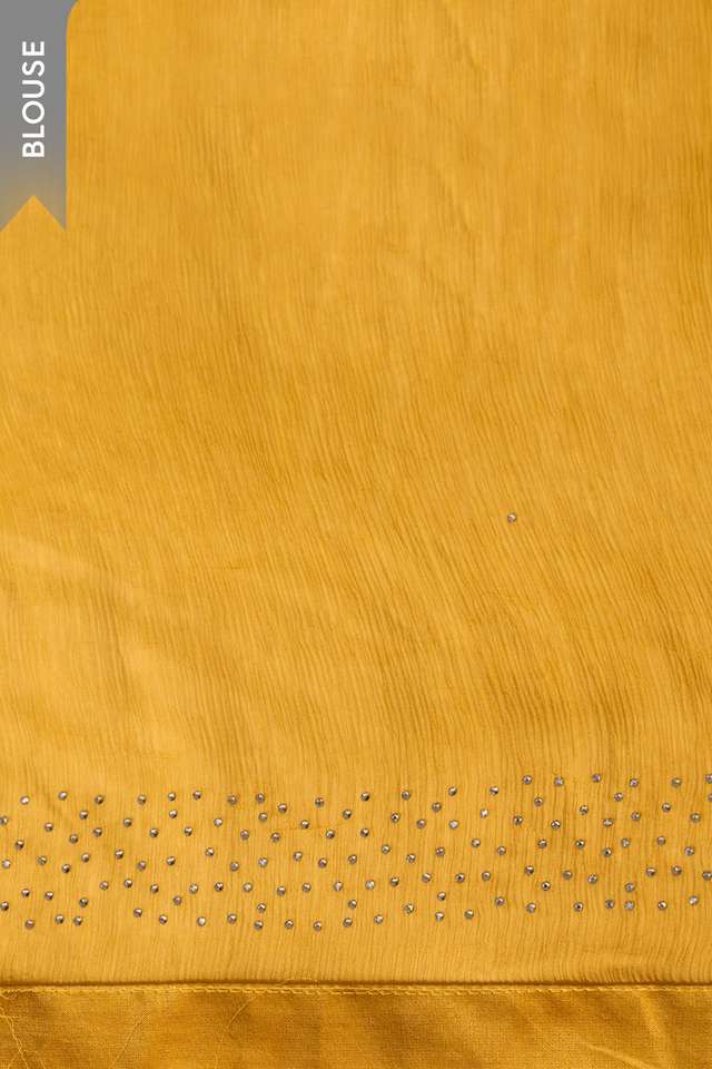 Yellow Printed Viscose Chiffon Saree thumbnail image number null