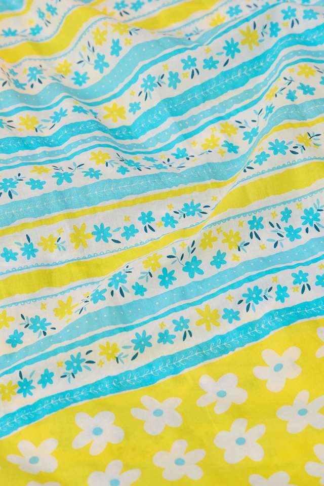 Light Blue Screen Printed Bengal Pure Cotton Saree thumbnail image number null