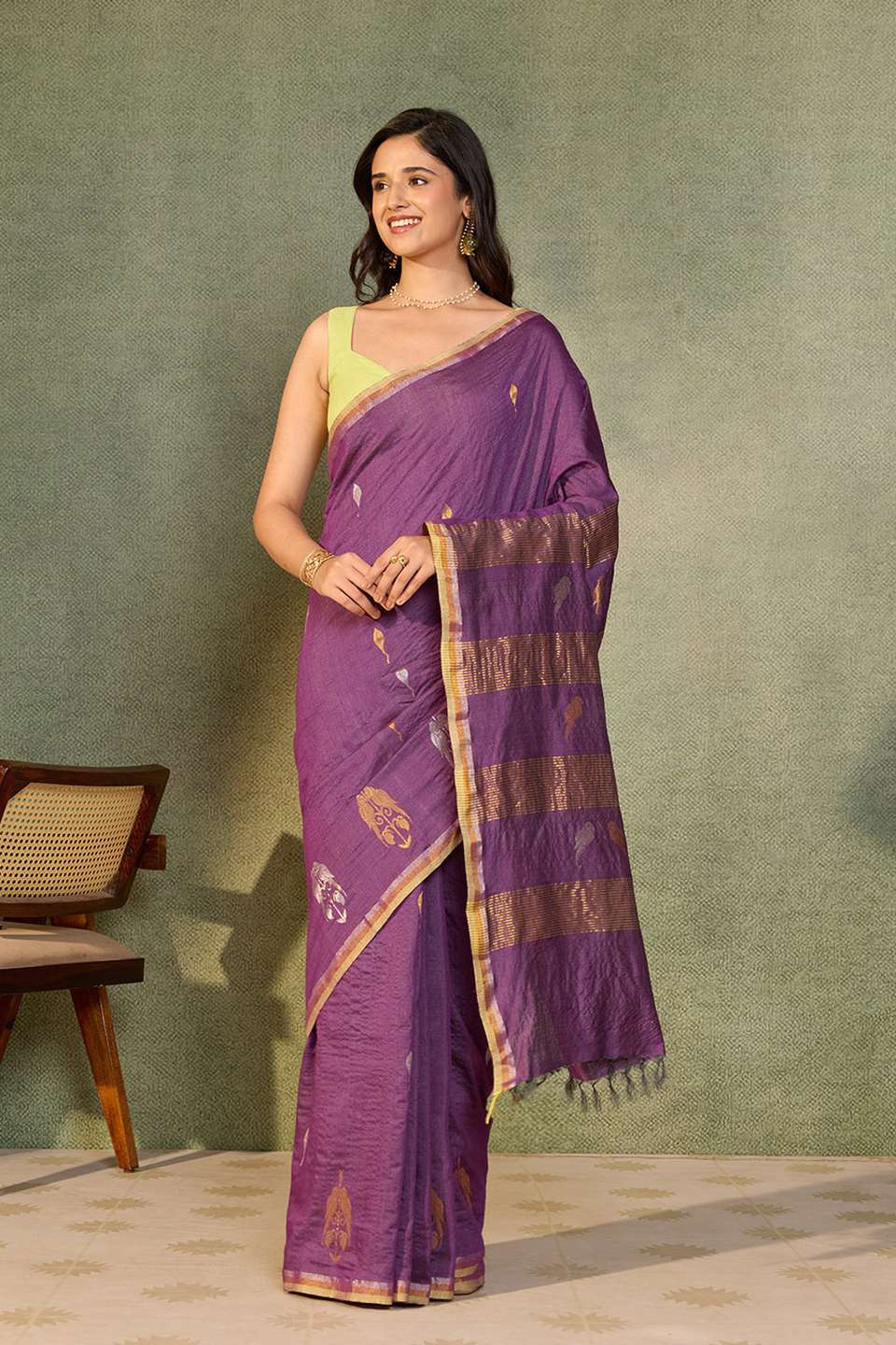 Pink Viscose Georgette Embroidered Saree