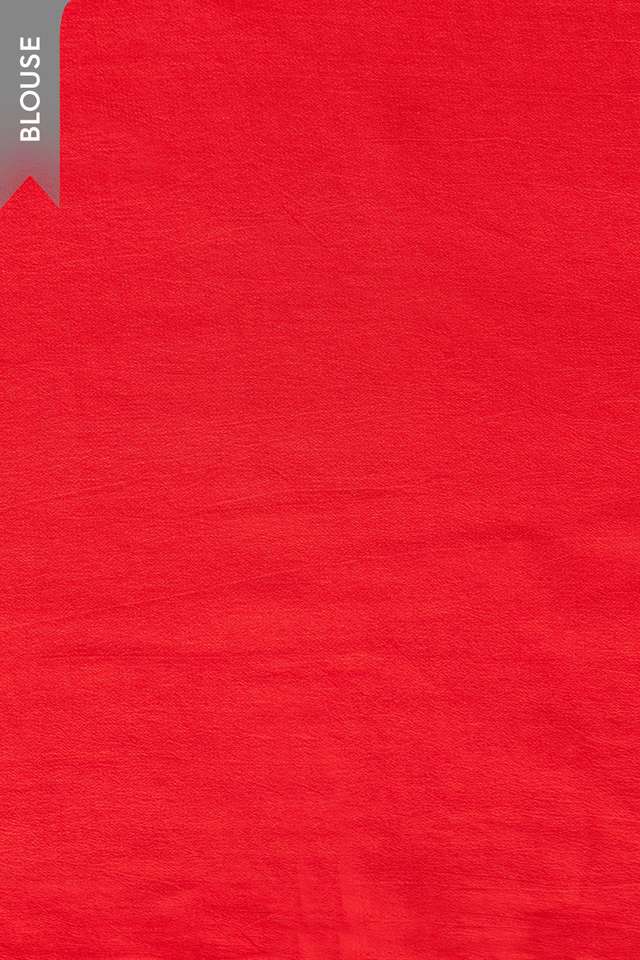Red Screen Printed Viscose Chiffon Saree thumbnail image number null