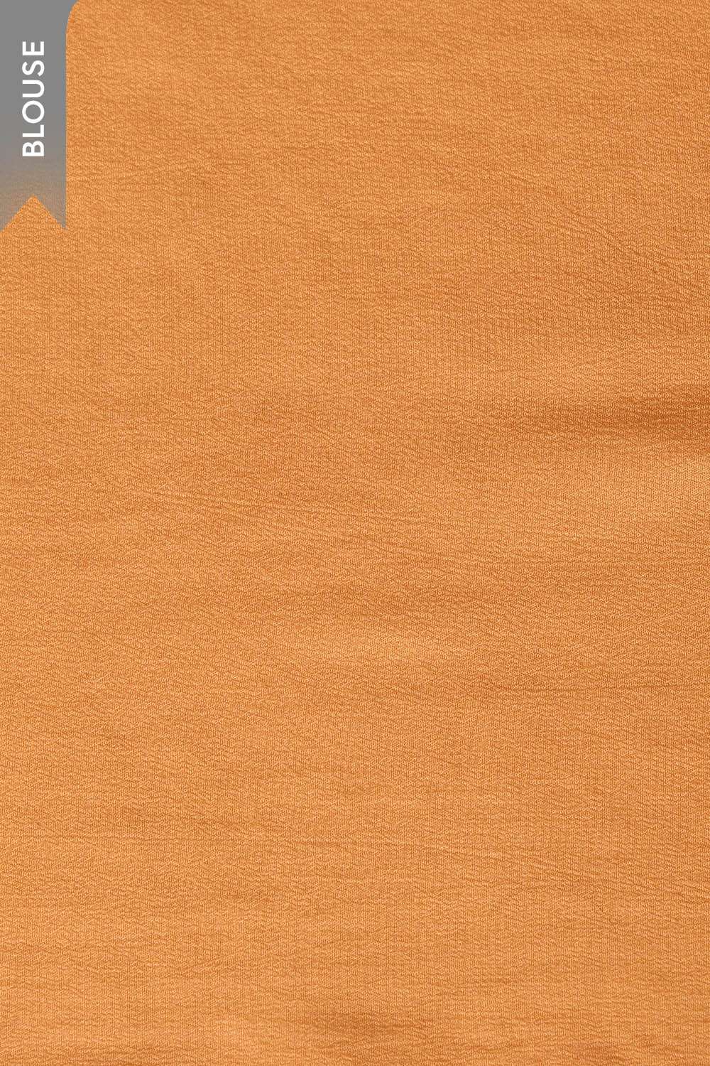 Orange Screen Printed Viscose Chiffon Saree image number null