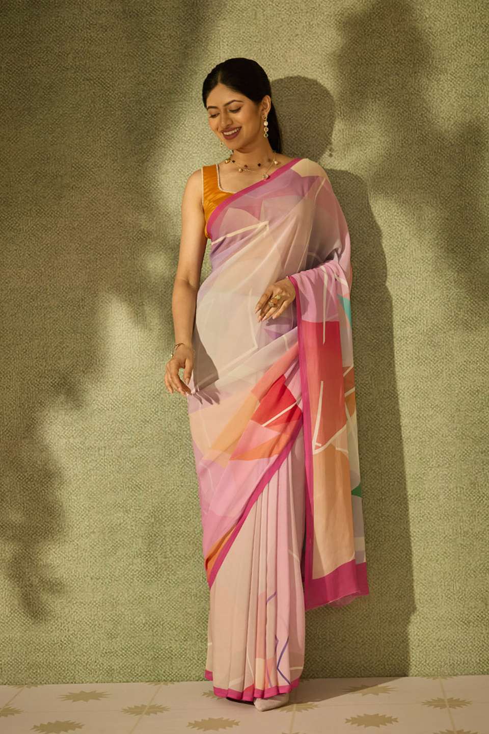 Multi Printed Viscose Georgette Saree
