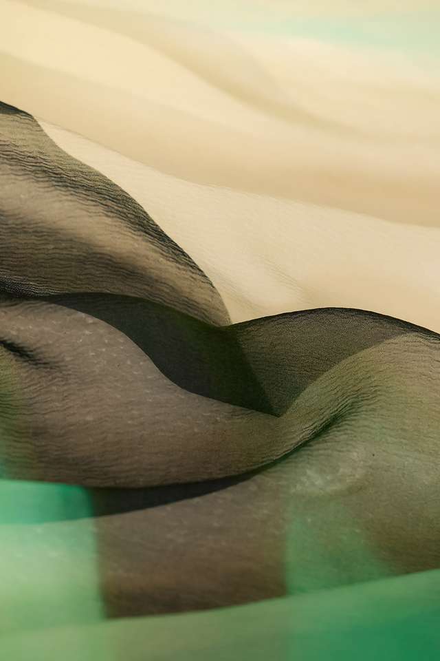 Green Printed Viscose Chiffon Saree thumbnail image number null