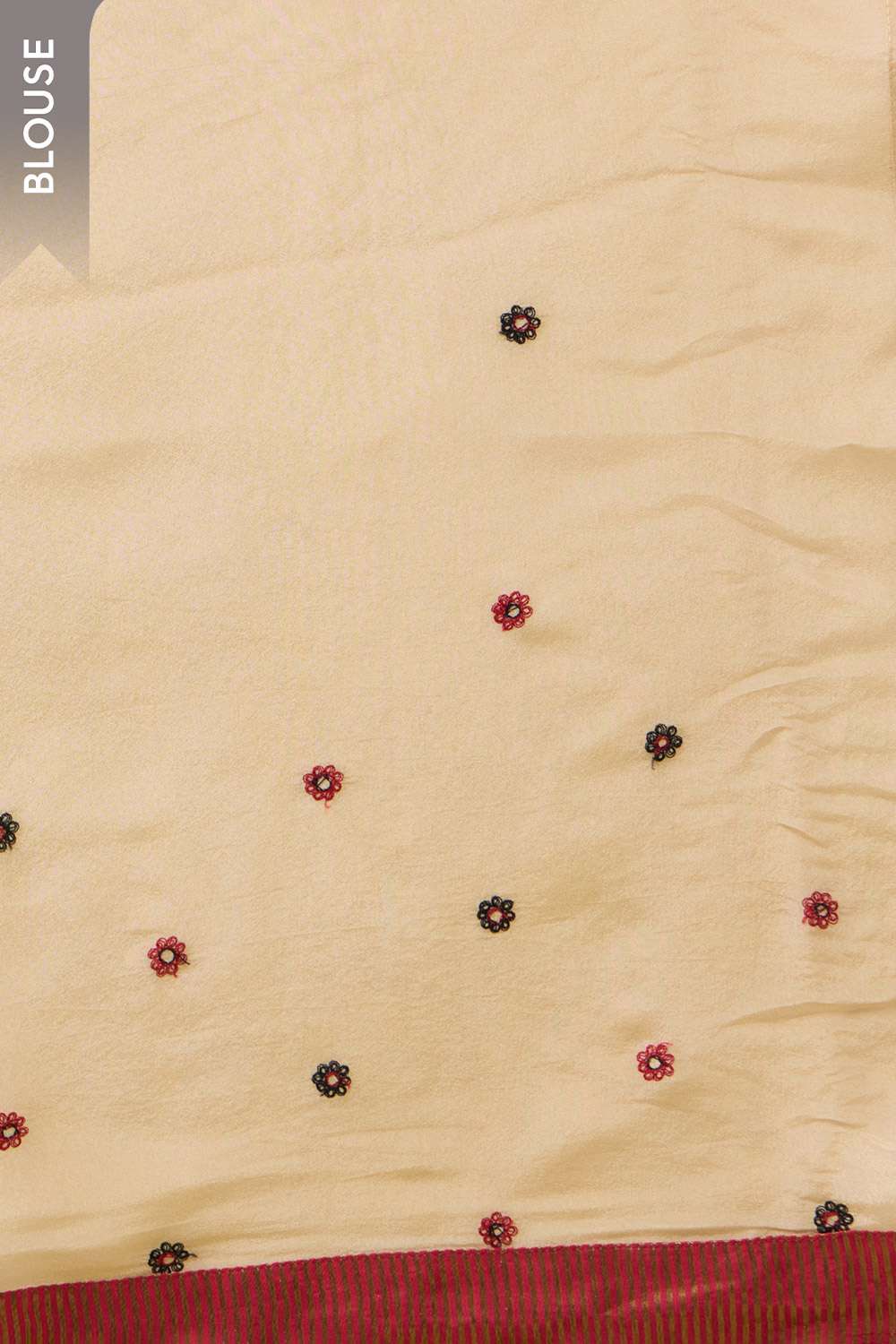 Red Viscose Organza Embroidered Saree image number null