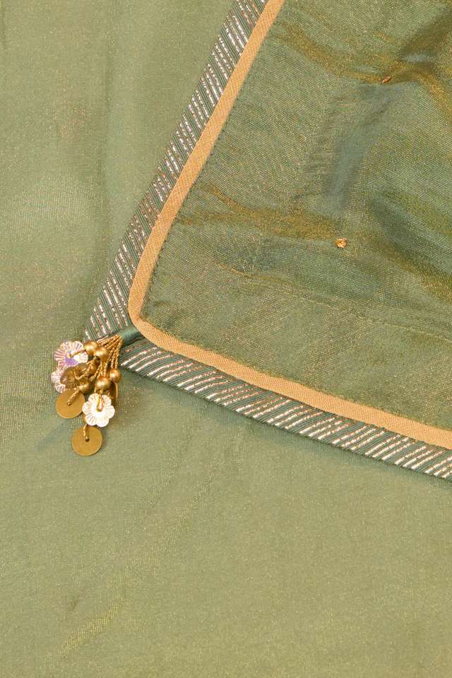Green Viscose Tissue Embroidered Saree thumbnail image number null
