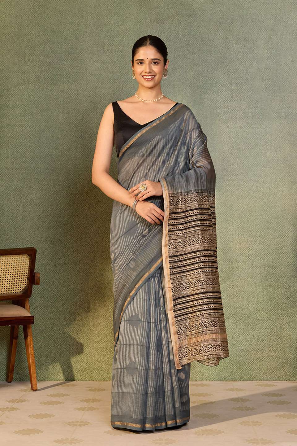 Blue Rajasthan Pure Silk Cotton Tie and Dye Shibori Saree
