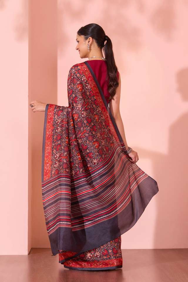 Black  Screen Printed  Pure Silk Saree thumbnail image number null