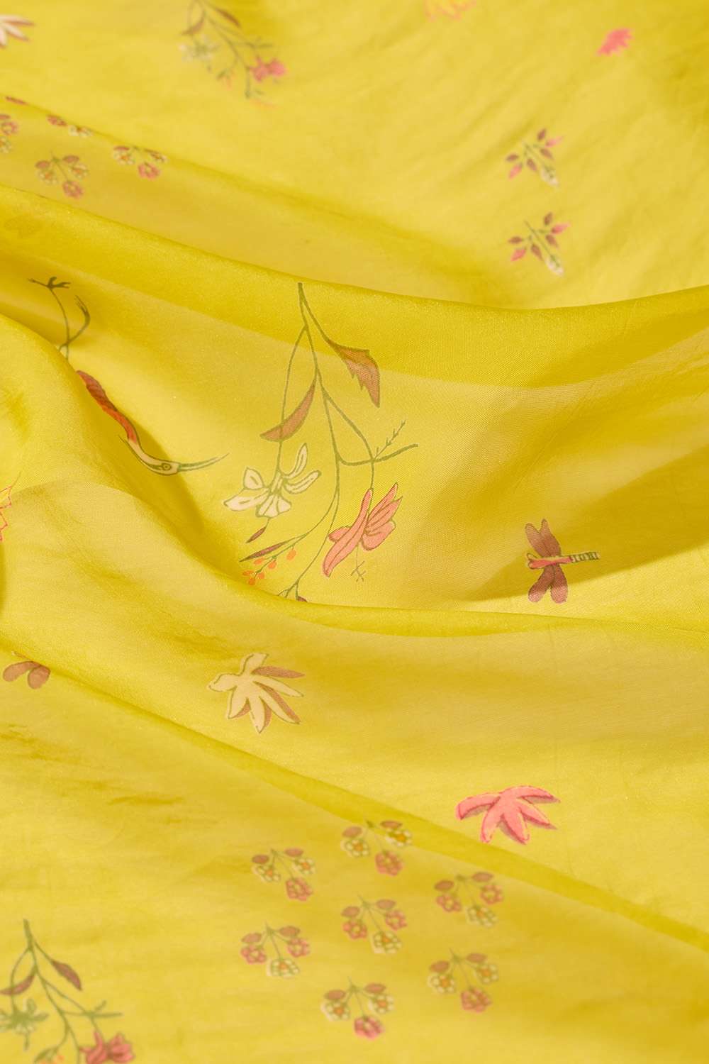 Light Green Screen Printed Viscose Organza Saree image number null