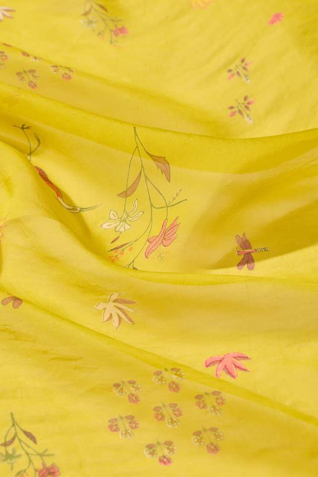 Light Green Screen Printed Viscose Organza Saree thumbnail image number null