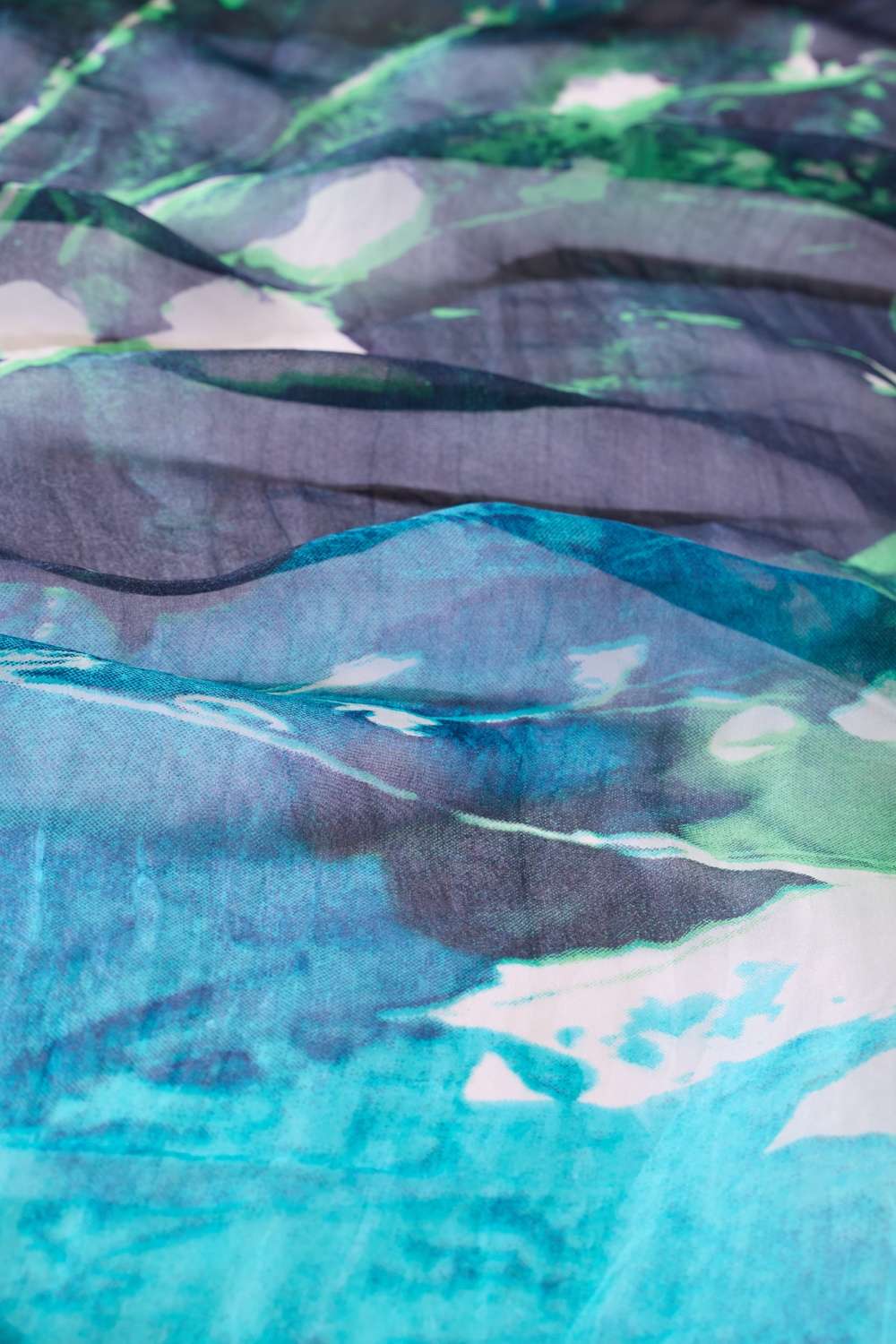 Blue  Printed Pure Silk Organza Saree image number null