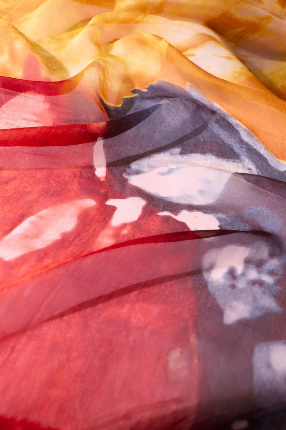 Yellow  Printed Pure Silk Organza Saree image number null