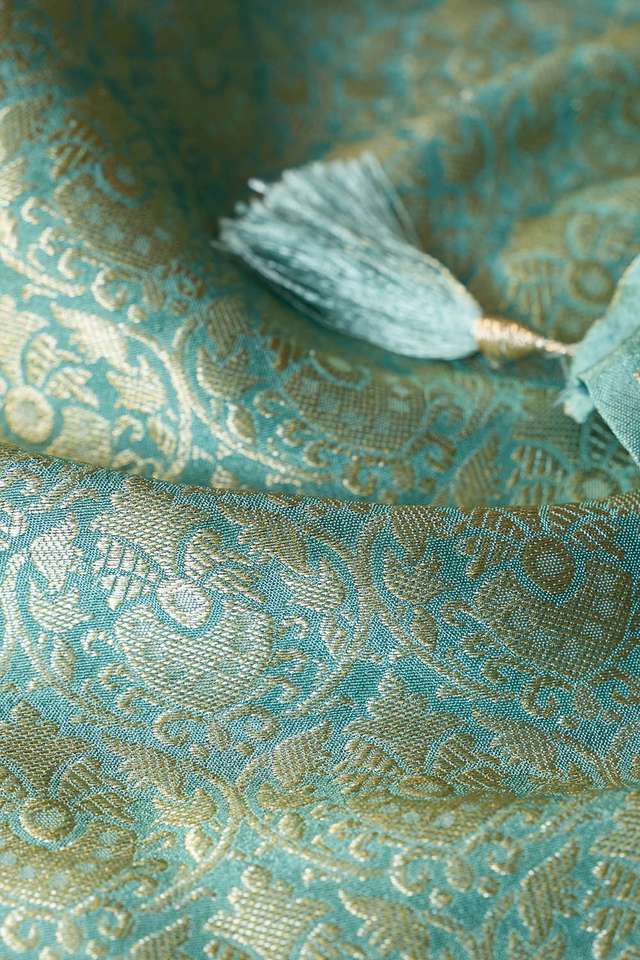 Light Blue Woven Design Pure Viscose Saree thumbnail image number null