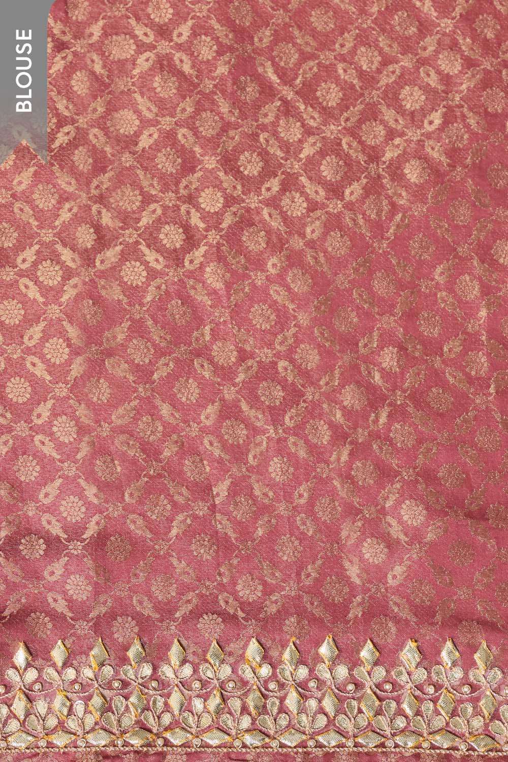 Pink Viscose Tissue Gota Patti Saree image number null