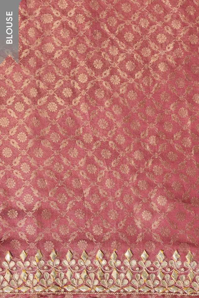 Pink Viscose Tissue Gota Patti Saree thumbnail image number null