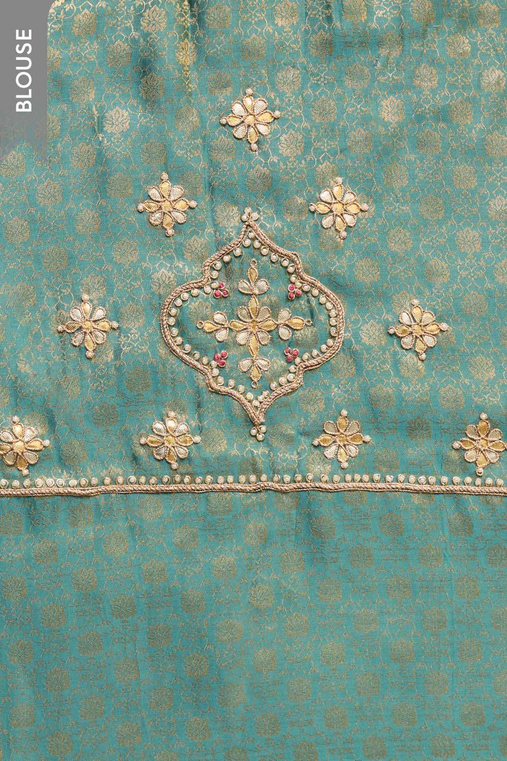 Light Blue Pure Viscose Gota Patti Saree image number null