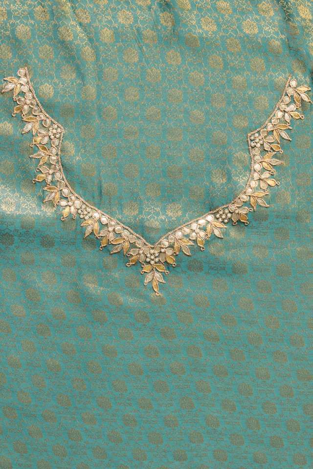 Light Blue Pure Viscose Gota Patti Saree thumbnail image number null