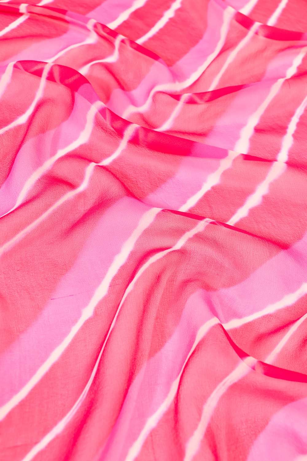 Pink Rajasthan Pure Silk Georgette Tie and Dye Leheriya Saree image number null