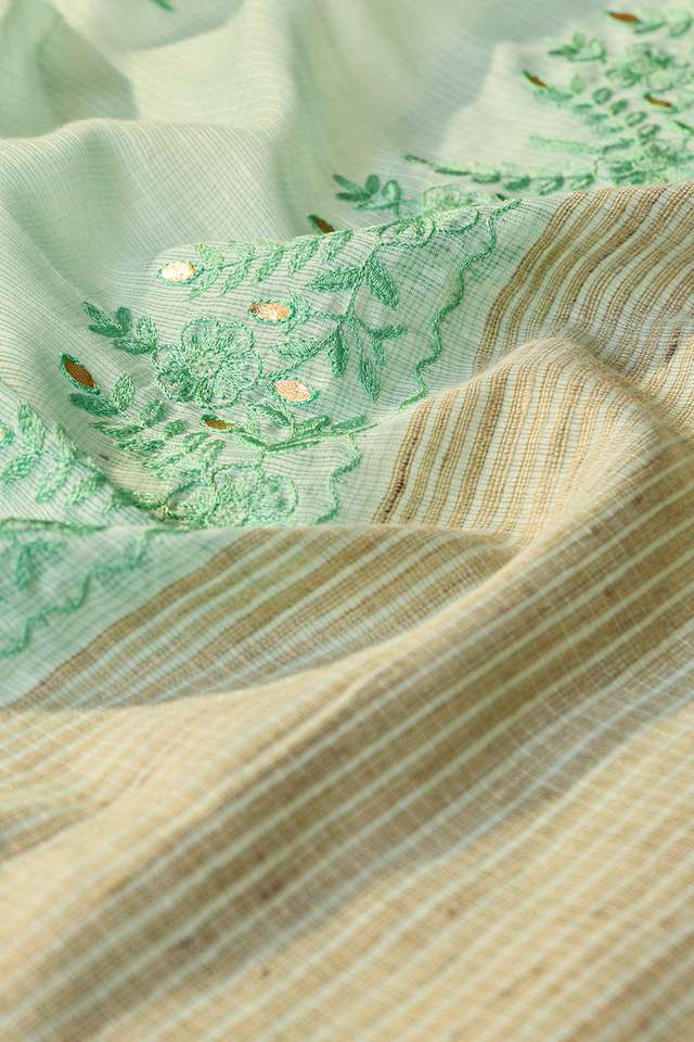Light Blue Embroidered Silk Viscose Saree thumbnail image number null